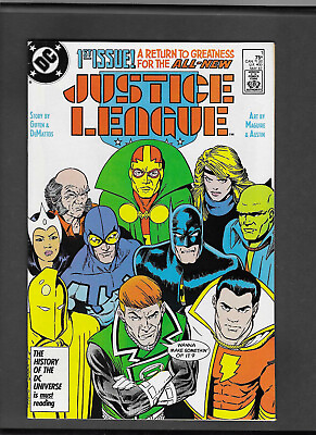#ad Justice League #1 1987 series Near Mint 9.2