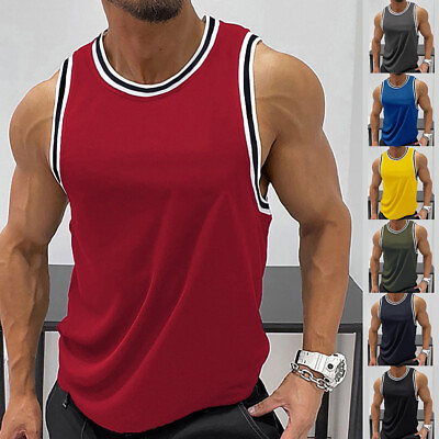 #ad Men#x27;s Sleeveless Muscle Tank Top Shirt Arm Top Tank Top Fitness Bib Shirt GYM