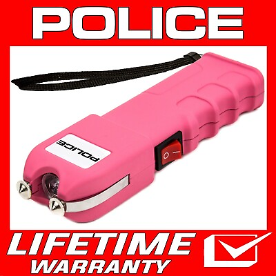 #ad #ad POLICE Stun Gun 928 700 BV Heavy Duty Rechargeable with LED Flashlight Pink