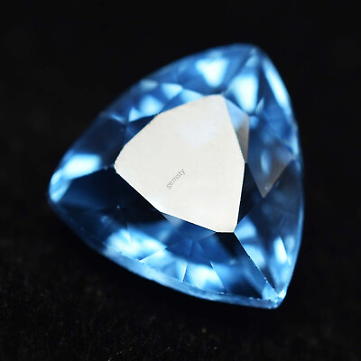 #ad 8.65 Ct Sapphire Light Blue Trillion Cut CERTIFIED Gemstone Loose