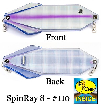 #ad PRO TROLL SpinRay 8quot; #110 UV Plaid Flashers New