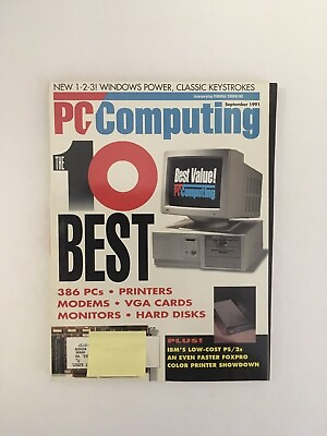 #ad PC Computing SEP 1991 back issue COMPUTER magazine 10 Best PCs and Hardware