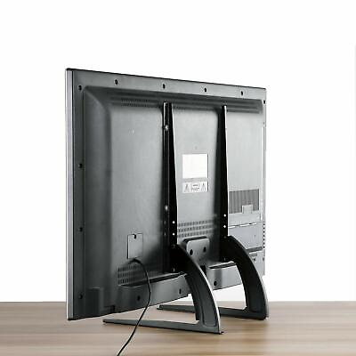 #ad Universal Modern LCD Flat Screen TV Table Top Mount Stand Black Base Pedestal US