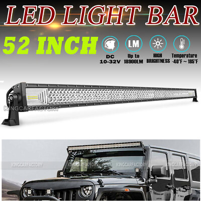 #ad 52inch 3500W Tri Row LED Work Light Bar Off Road Spot Flood Combo Driving SUV 50