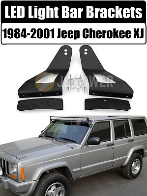 #ad LED Mounting Brackets 52quot; or 50quot; Curved Light Bar for 1984 2001 Jeep Cherokee XJ