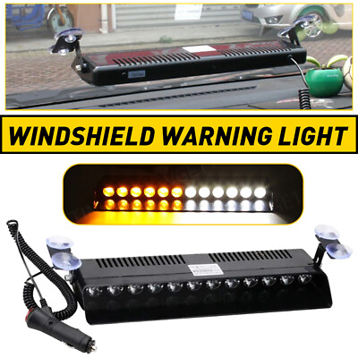 #ad Dash Strobe Light Amber White Windshield Safety Flashing Warning Hazard Light