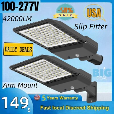 #ad LED Parking Lot Light with Adjustable Dusk to Dawn Photocell Senor Outdoor IP65