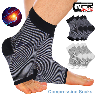 #ad Copper Sleeve Compression Socks Plantar Fasciitis Foot Arch Ankle Support Brace