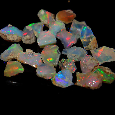 #ad 100 Pieces Cut Grade Opal Rough Lot AAA Grade Large Size Ethiopian Welo Opal Raw