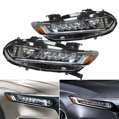 #ad #ad For 2018 2020 Honda Accord W LED DRL Signal Headlight Assembly Pair RHamp;LH