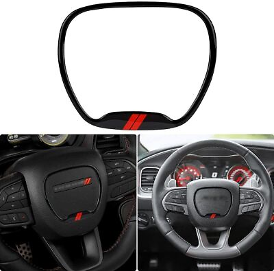 #ad Steering Wheel Trim Cover Fits For Dodge Challenger Charger Durango 2015 Black