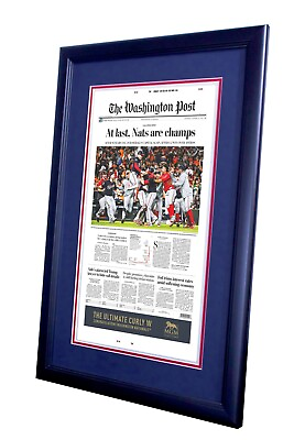 #ad Framed Ready To Hang Washington Post Nationals 2019 World Series Daily Newspaper