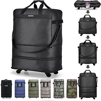#ad 30quot; 32quot; 34quot; 42quot; Expandable Rolling Duffle Bag Wheeled Luggage Foldable Suitcase