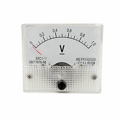 #ad 85C1 Rectangle Analog Volt Panel Meter Gauge DC 0 1V 0.05V Scale