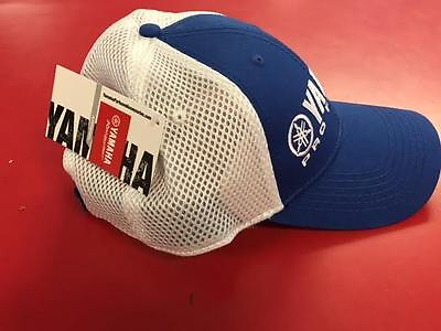 #ad #ad Yamaha Pro Fishing Hat Blue White Mesh Boating Baseball Cap Hat SAME DAY SHIP