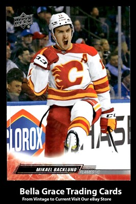 #ad 2022 23 Upper Deck Mikael Backlund #278 Calgary Flames NHL Hockey
