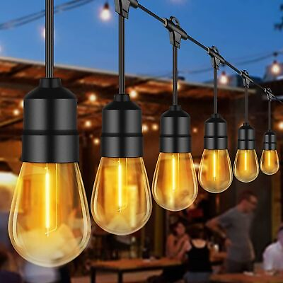 #ad 100FT Outdoor Dimmable LED String Light Waterproof Patio Bulb S14 Warm White 30M