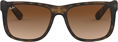 #ad Ray Ban RB4165 Justin Rectangular Sunglasses Rubber Light Havana 55mm