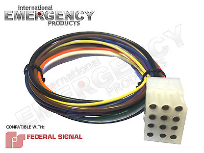 12 Pin Plug Harness Cable for Federal Signal Smart Siren SS2000 SS200 Vision