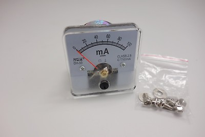 #ad 1PC DC 0 100MA Analog Ammeter Panel AMP Current Meter 50*50mm direct Connect