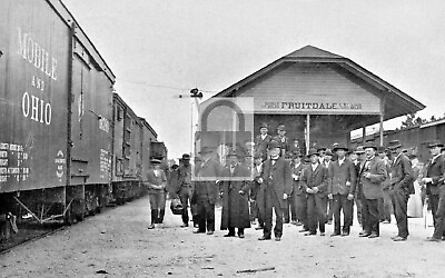 #ad Railroad Train Station Depot Fruitdale Alabama AL Reprint Postcard