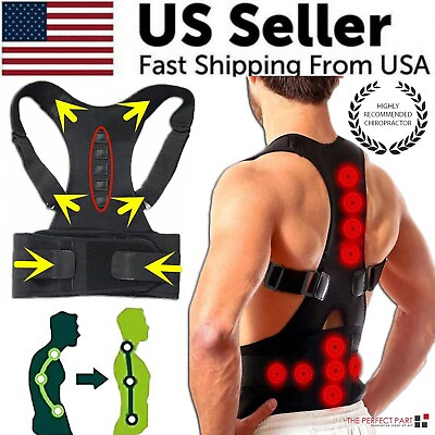#ad #ad Posture Corrector Support Magnetic Back Shoulder Brace Belt Band For Men Women