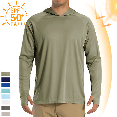 #ad UPF50 Men#x27;s Long Sleeve Fishing Shirts UV Protection Hoodie Casual Sport Shirts