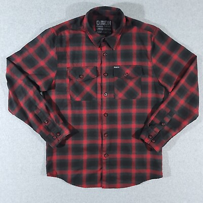 #ad Dixxon Snap On Tools Limited Edition Flannel Shirt Mens Medium Red Black Plaid