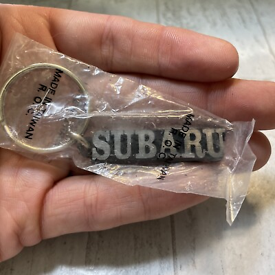 #ad NOS Vintage Subaru Keychain Metal Heavy Black