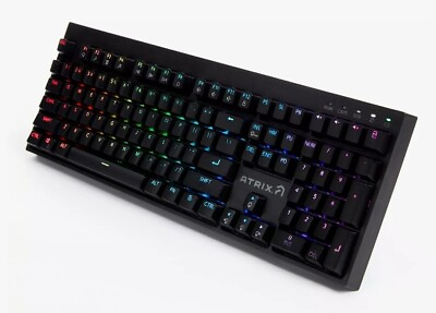 #ad Atrix Full Size Wireless Brown Switch Mechanical Gaming Keyboard w RGB Gamestop