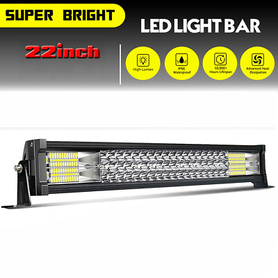 #ad #ad 22quot; inch LED Light Bar Spot Flood Tri Row Work Light For Truck Off road Pickup