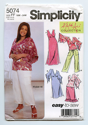 #ad Simplicity 5074 Khaliah Ali Dress Or Top Pants And Skirt Size 18W to 24W Uncut