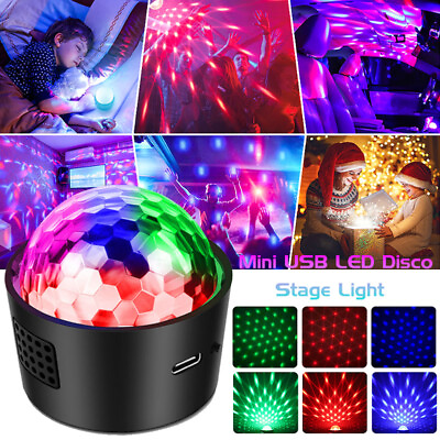 #ad #ad Mini LED Crystal Magic Ball Light Stage Light USB Sound Actived DJ Party Show