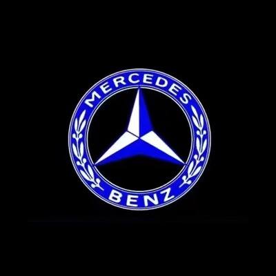 #ad 4X Blue Emblem Car Door Welcome Light Logo For Mercedes Benz A B C E GLC Class