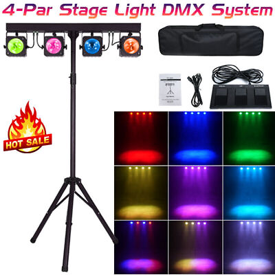 #ad #ad Stage Par Light LED DJ Lights w Stand Package Stage Light System DMXamp; Controller