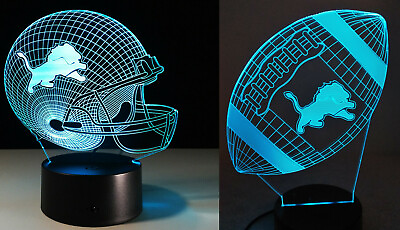 NFL Detroit Lions Football amp; Helmet Combo Illusion Light