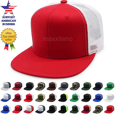 #ad Baseball Cap Men Mesh Snapback Adjustable Trucker Hat Military Cotton Hats