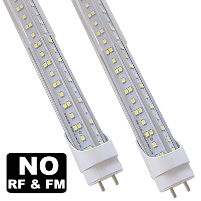 #ad #ad T8 4FT LED Tube Light Bulb 72W G13 Bi Pin T8 4 Foot LED Shop Lights 48quot; NO RF FM