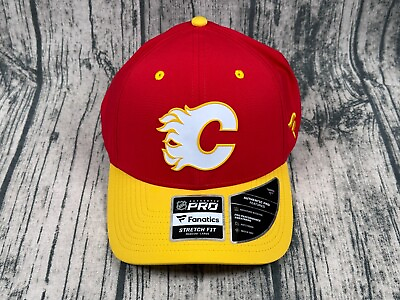 #ad Calgary Flames Fanatics Branded Authentic Pro Flex Fit Men#x27;s Hat Size M L