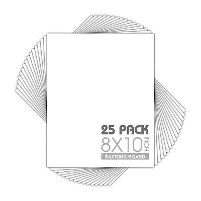 #ad Mat Board Center Pack of 25 8x10 White Backing Boards 4 ply Thickness f...