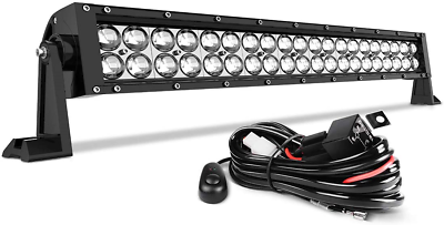 #ad LED Light Bar 22 inch Straight AUTO Work Light 4D 200W with 8ft Wiring Harness
