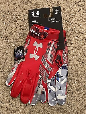 #ad UA UNDER ARMOUR F8 LE FREEDOM ADULT RECEIVER FOOTBALL GLOVES 1370840 601 XL
