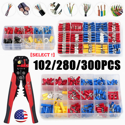 #ad 102 300PCS Car Wire Assorted Insulated Electrical Terminals Connectors Crimp Kit