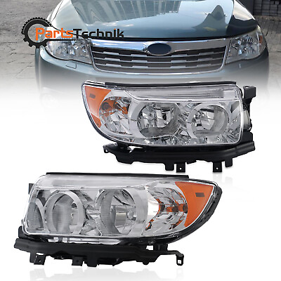 #ad Headlights Headlamps Driver amp; Passenger Side PairFor 2006 2008 Subaru Forester
