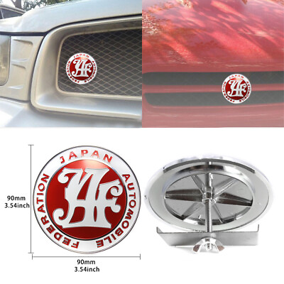 #ad Japan Automobile Federation JDM JAF RED Emblem Badge For Toyota Front Grille