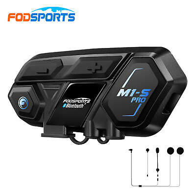 #ad M1 S Pro Motorcycle Helmet Intercom Bluetooth Headset 8 Riders 2000m Interphone