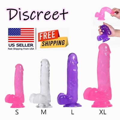 #ad Jelly Dildo Suction Cup Dong 3 Colors 4 Sizes 6quot; 7quot; 8quot; Waterproof Sex Toys Adult
