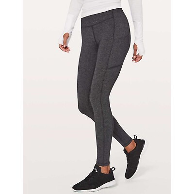 #ad Lululemon Women’s Speed Up Tight 28quot; Power Luxtreme Variegated Knit Grey Black 4