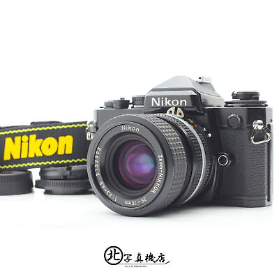#ad MINT Nikon FE Black 35mm Film Camera Body Ai 35 70mm f 3.3 4.5 Lens From JAPAN