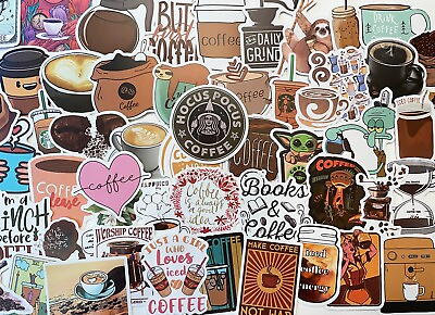#ad 50pcs COFFEE coffee lovers stickers FREE Shipping*